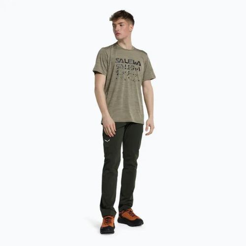 Salewa vyriški trekingo marškinėliai Puez Hybrid 2 Dry brown 00-0000027397