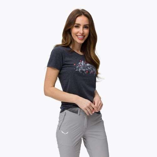 Moteriški trekingo marškinėliai Salewa Geometric Dry navy blue 00-0000027942
