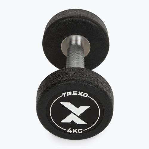 Gumuotas ketaus hantelis XTREXO Pro 4 kg black