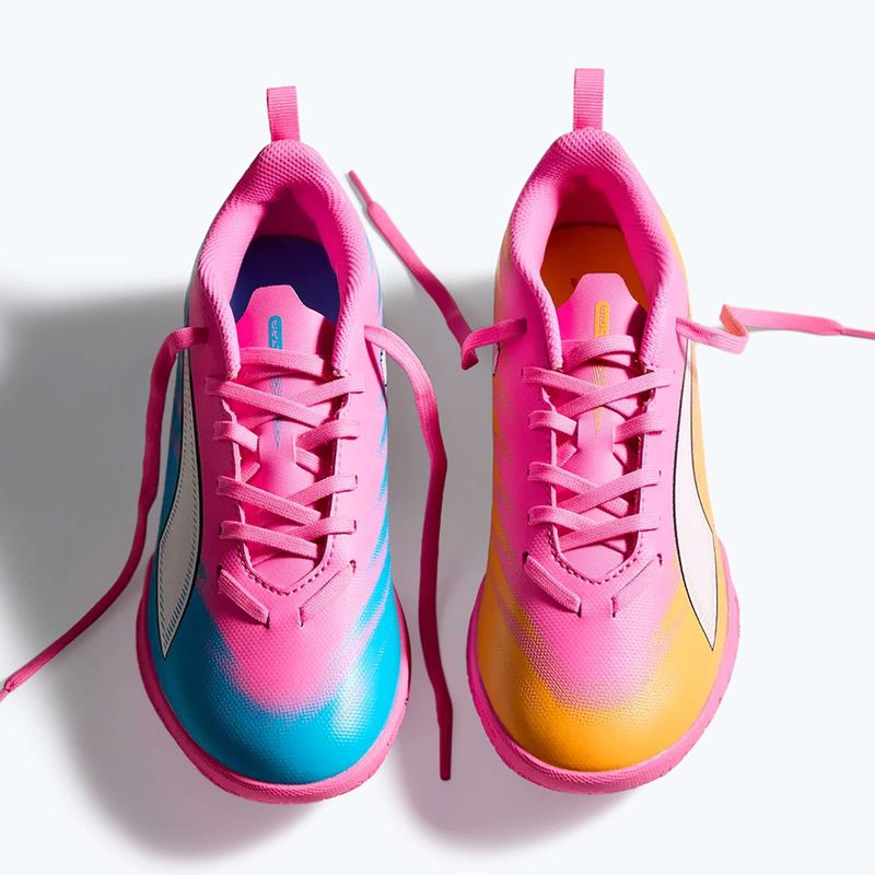 Vaikiški futbolo batai PUMA Ultra 6 Play It Jr poison pink/puma wht/sun stream/bright aqua/puma blk 12