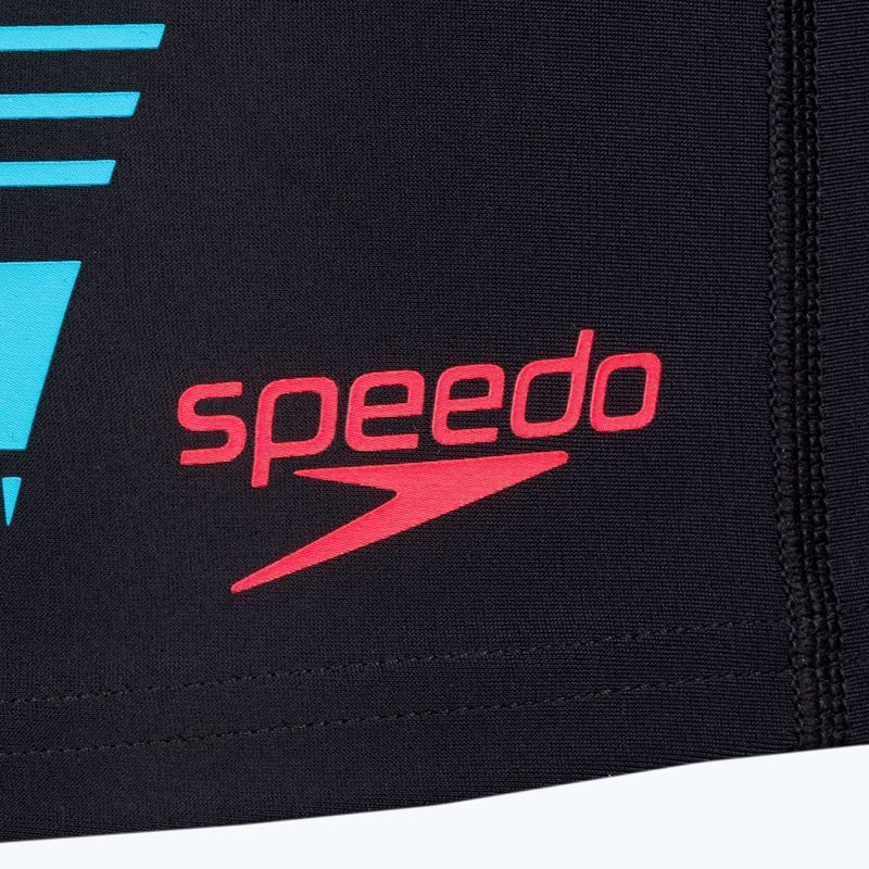 Vyriški Speedo Tech Print maudymosi šortai juodi/orange 3