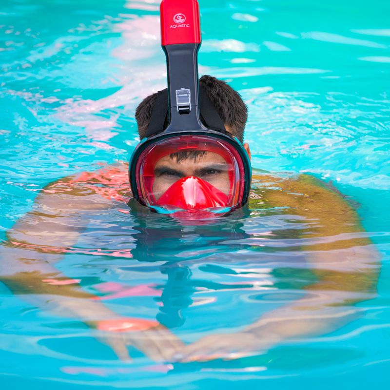 Viso veido kaukė nardymui AQUASTIC SMA-01SC raudona 4