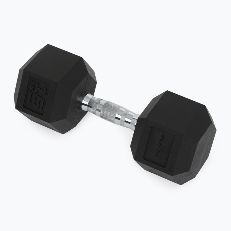 XTREXO Hex HXD150 gumuotas 15 kg hantelis