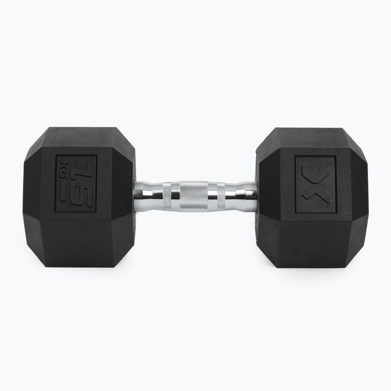 XTREXO Hex HXD150 gumuotas 15 kg hantelis 7