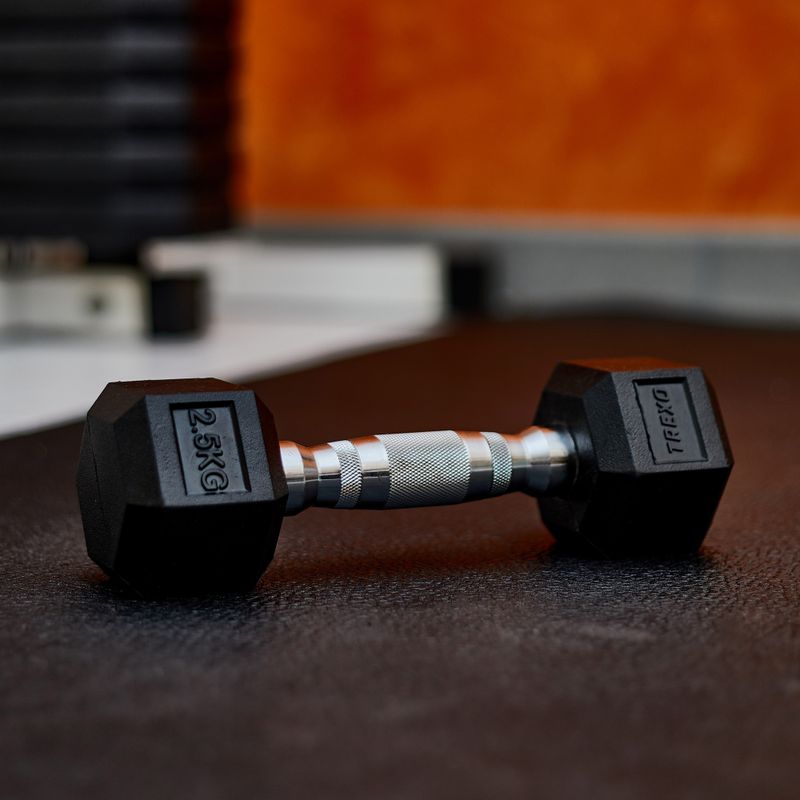 XTREXO Hex HXD25 gumuoti hanteliai 2,5 kg 6