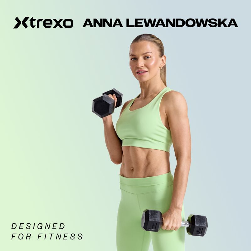 XTREXO Hex HXD100 gumuoti hanteliai 10 kg 2