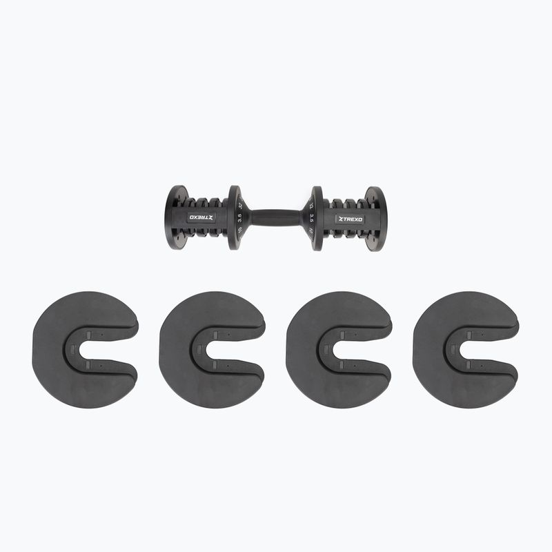 Reguliuojamas hantelis XTREXO TXO-B4W005 32 kg juodas 10