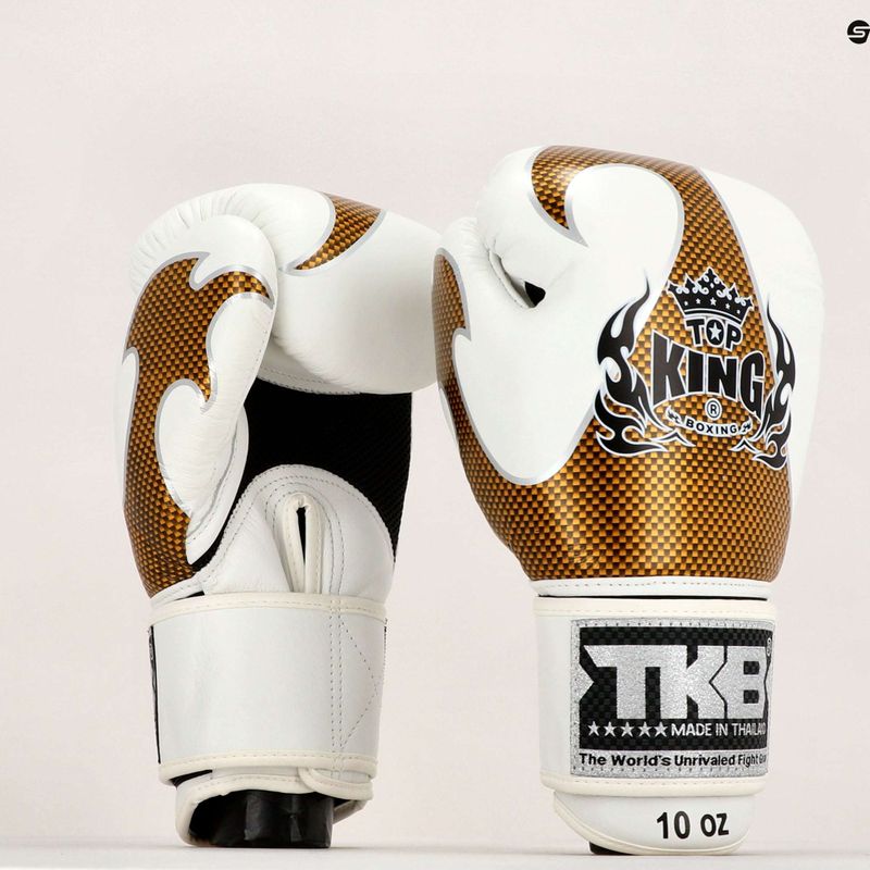 Top King Muay Thai Empower baltos bokso pirštinės TKBGEM-01A-WH 7