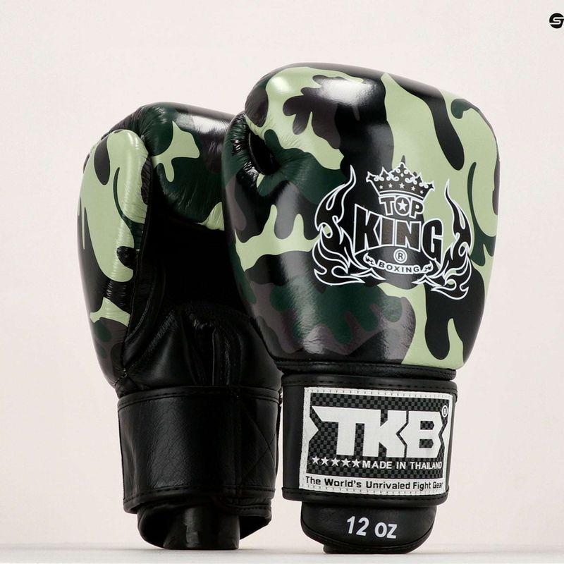 Top King Muay Thai Empower žalios bokso pirštinės TKBGEM-03A-GN 7