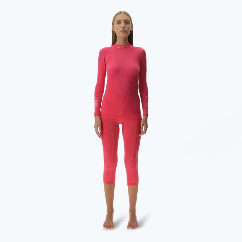 Moteriški termoaktyvūs marškinėliai UYN Elevation Biomorph LS Turtle Neck pink yarrow 2