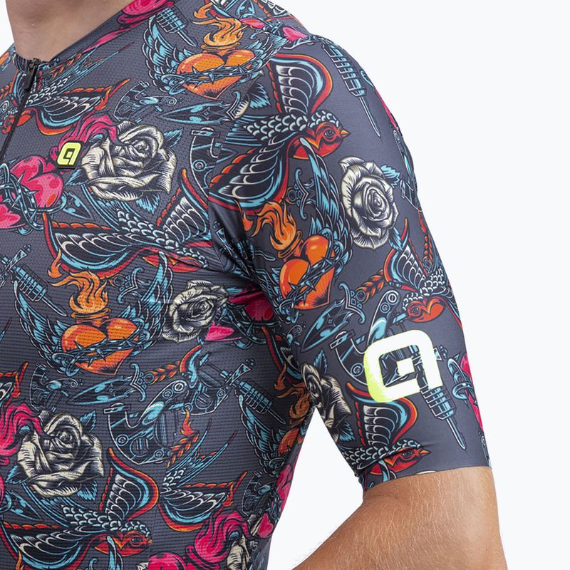 Vyriški Alé Maglia MC Tattoo dviratininkų marškinėliai pilki 4