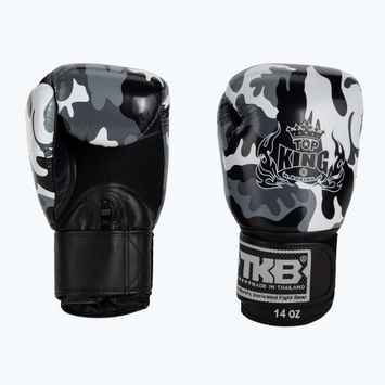 Top King Muay Thai Empower pilkos bokso pirštinės TKBGEM-03A-GY