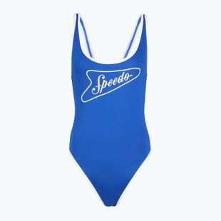 Moteriškas vientisas plaukimo kostiumėlis Speedo Solid Bound Scoop Turkish Sea/Bright White