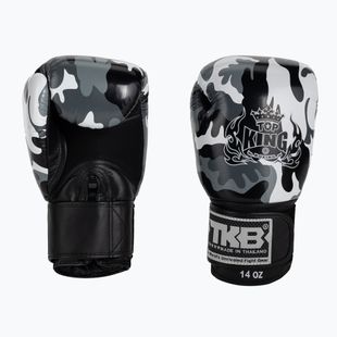 Top King Muay Thai Empower pilkos bokso pirštinės TKBGEM-03A-GY