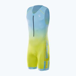 Vyriškas triatlono kombinezonas Synergy Elite Sleeveless Trisuit mint/yellow